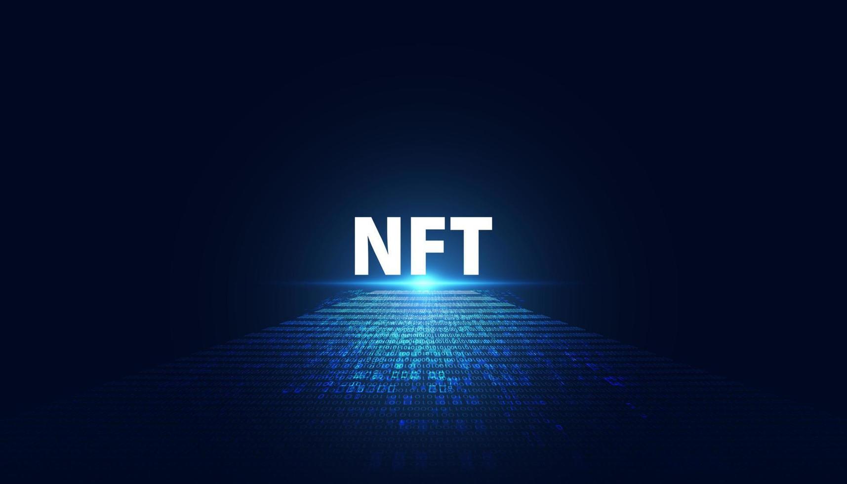 abstract ntf digitaal beeldconcept onvervangbaar token de enige originele kunst in het systeem. op een moderne achtergrond futuristisch digitaal vector