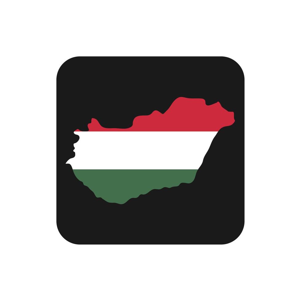 Hongarije kaart silhouet met vlag op zwarte achtergrond vector