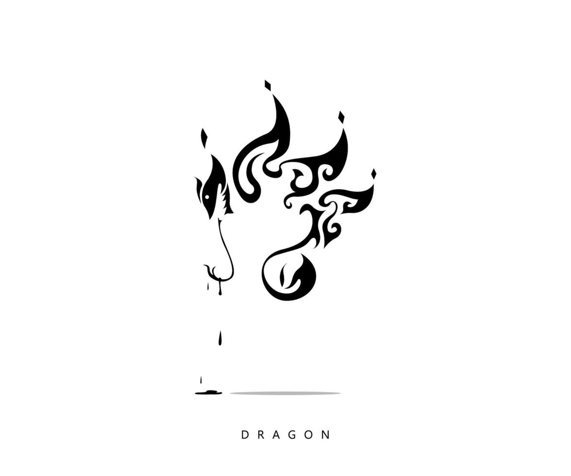 illustratie van een achtergrond, drakenontwerp, tribale kunst, logo-ontwerp vector