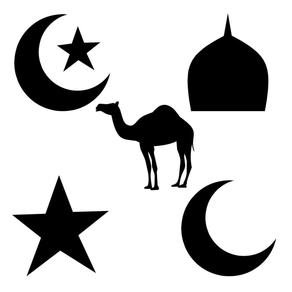 ramadan silhouet icoon vector