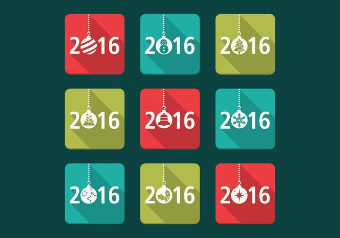 2016 Kerst vector pictogrammen pack
