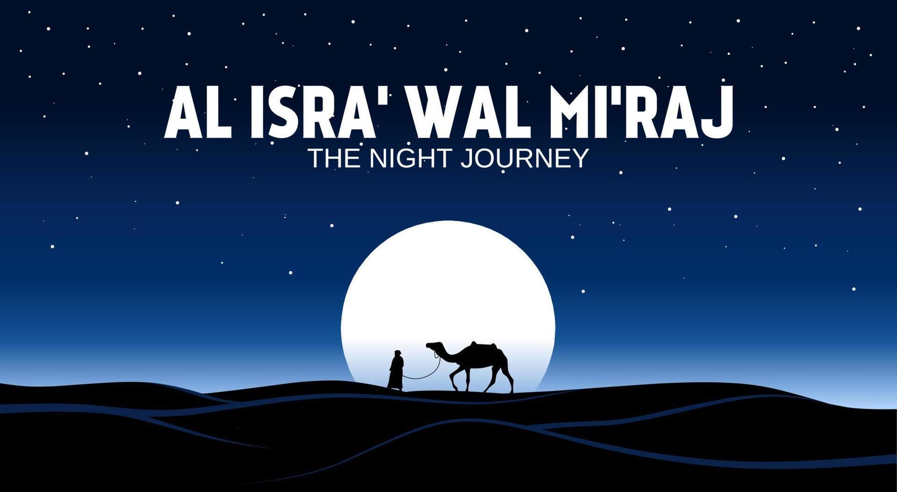 al isra wal miraj profeet mohammed vectorillustratie vector