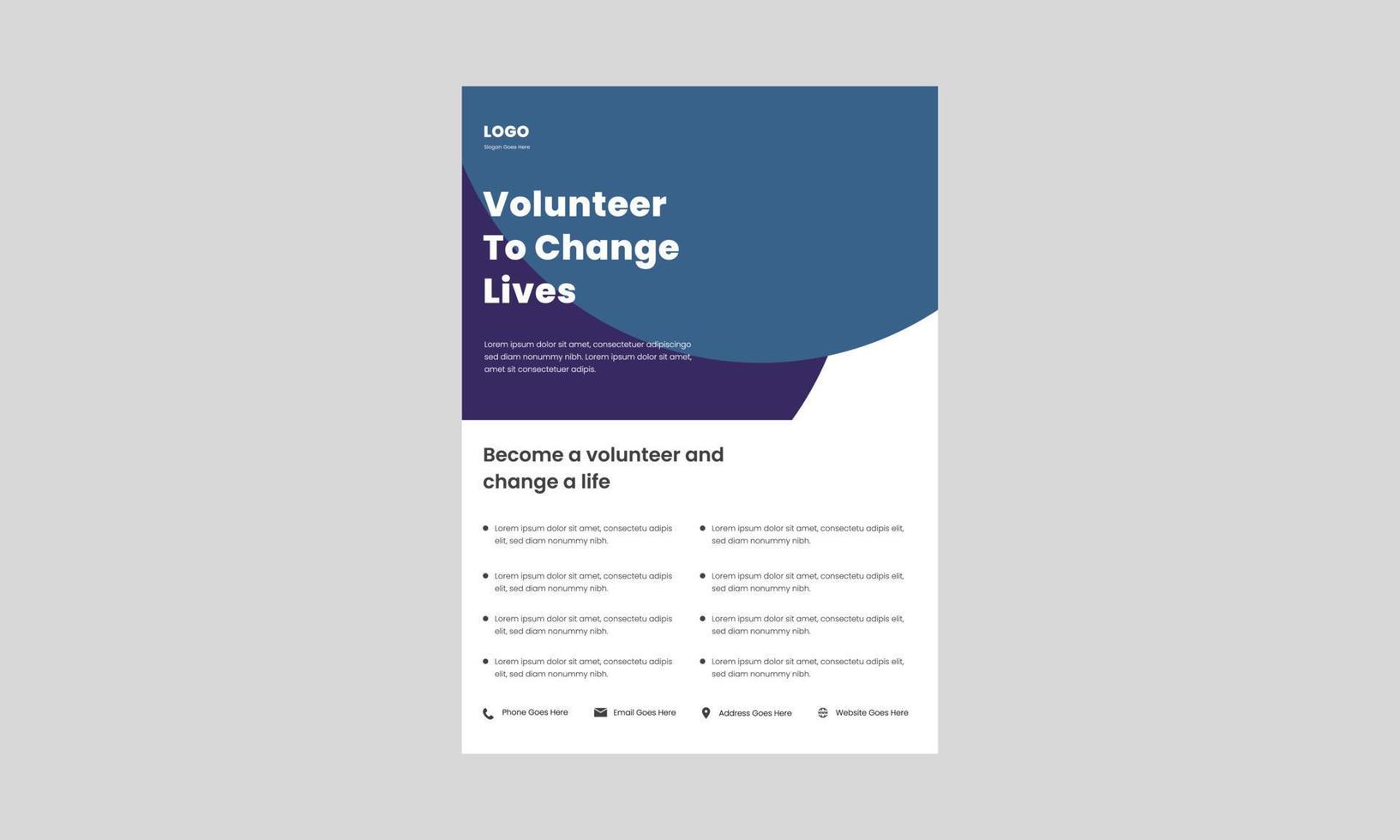 een ontwerpsjabloon voor vrijwilligersflyers nodig. je kunt helpen om vandaag vrijwilliger te worden voor poster, flyer, folderontwerp. we zijn op zoek naar vrijwilligers flyer. vector