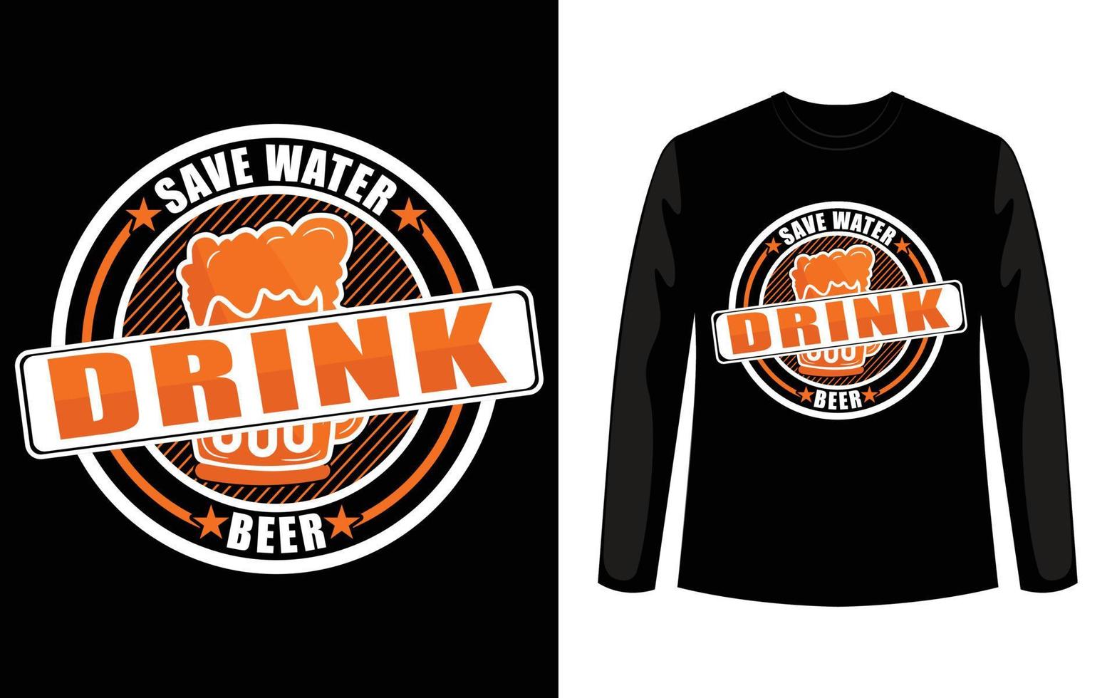 bespaar water drink bier grappige bierliefhebbers t-shirt ontwerp bierglas vector sjabloon.