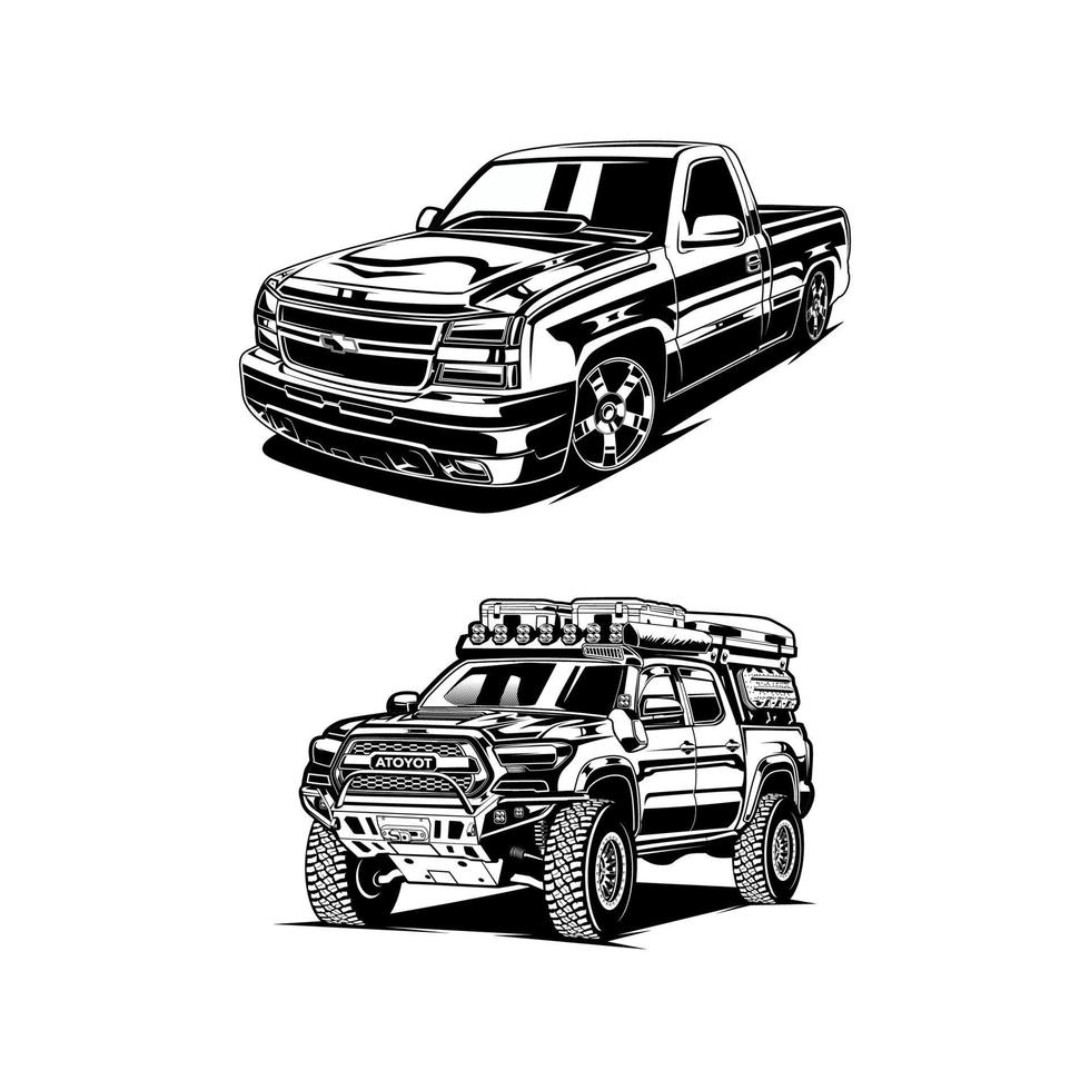pick-up truck silhouet vector