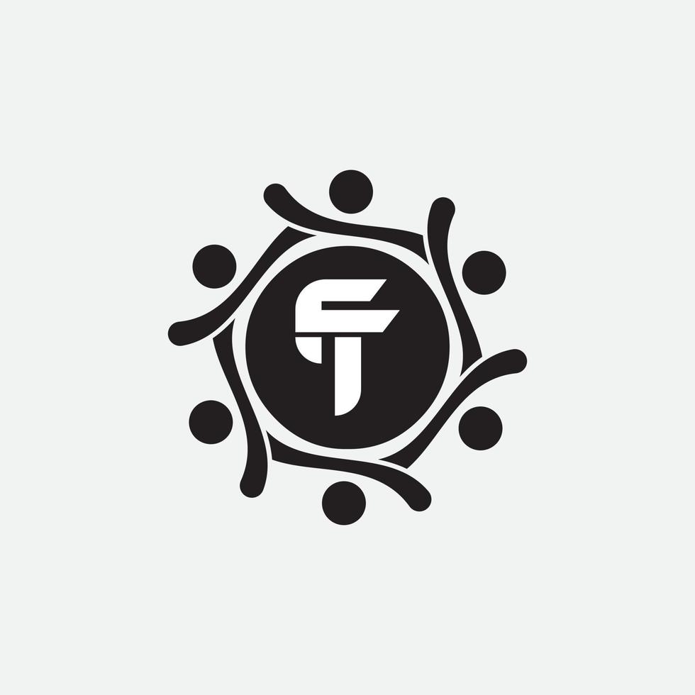 eerste letter tf of ft logo vector ontwerpsjabloon