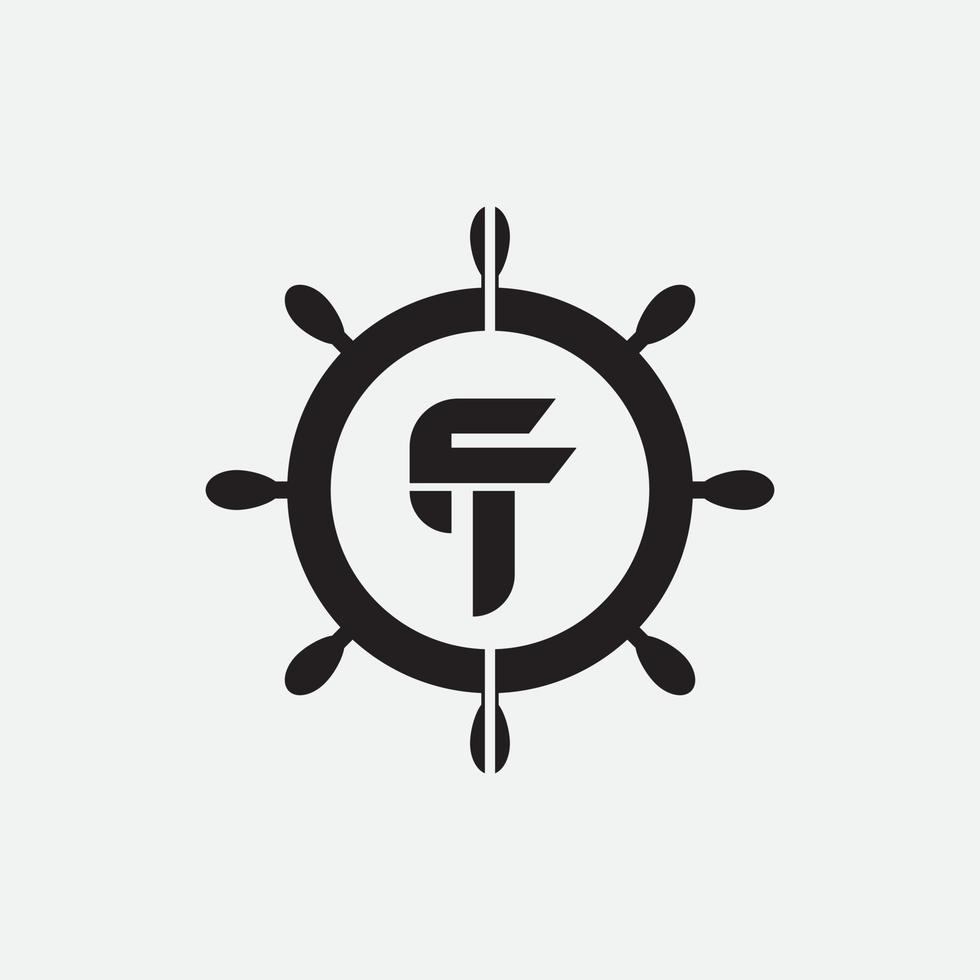 eerste letter tf of ft logo vector ontwerpsjabloon