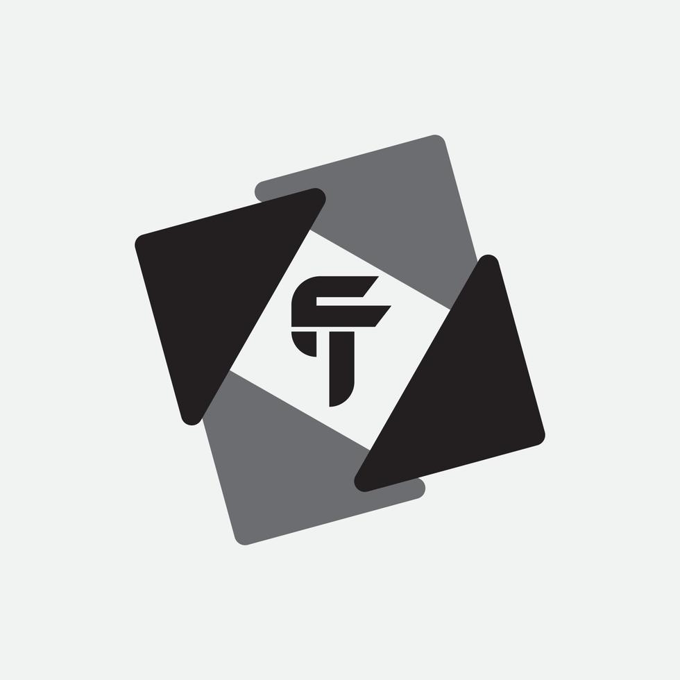 eerste letter tf of ft logo vector ontwerpsjabloon