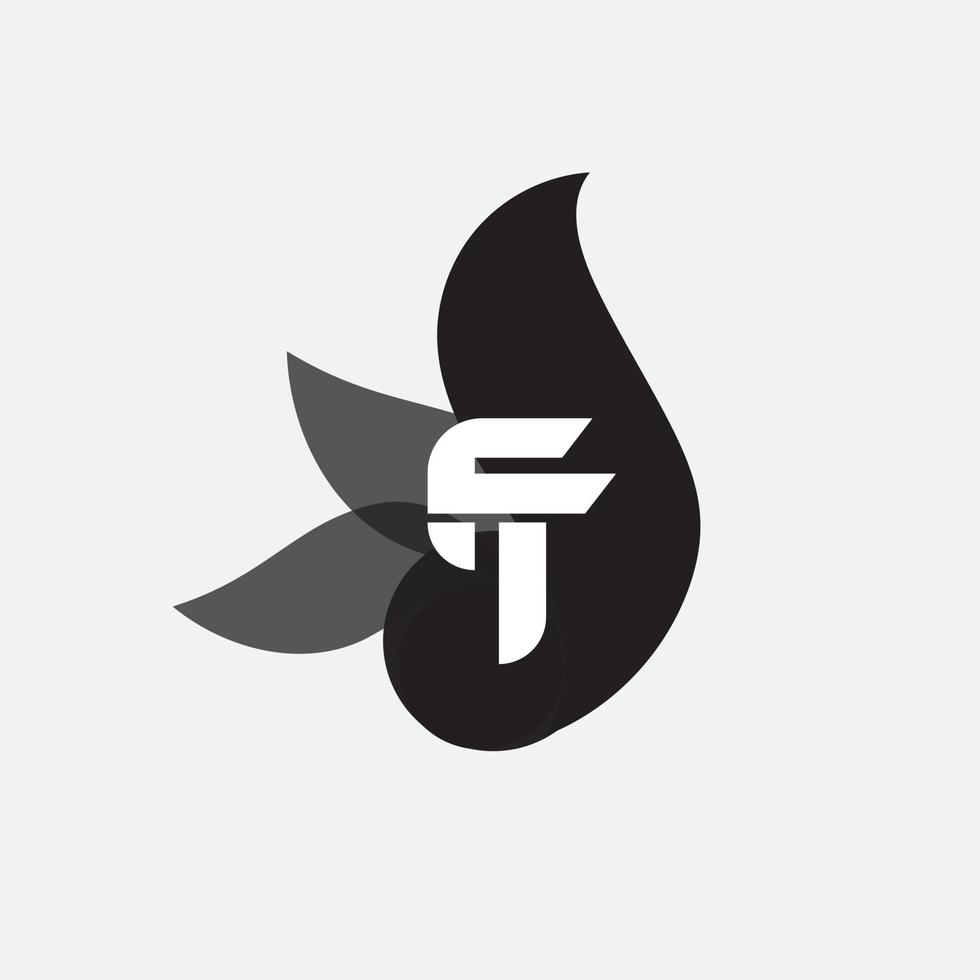 eerste letter tf of ft logo vector ontwerpsjabloon