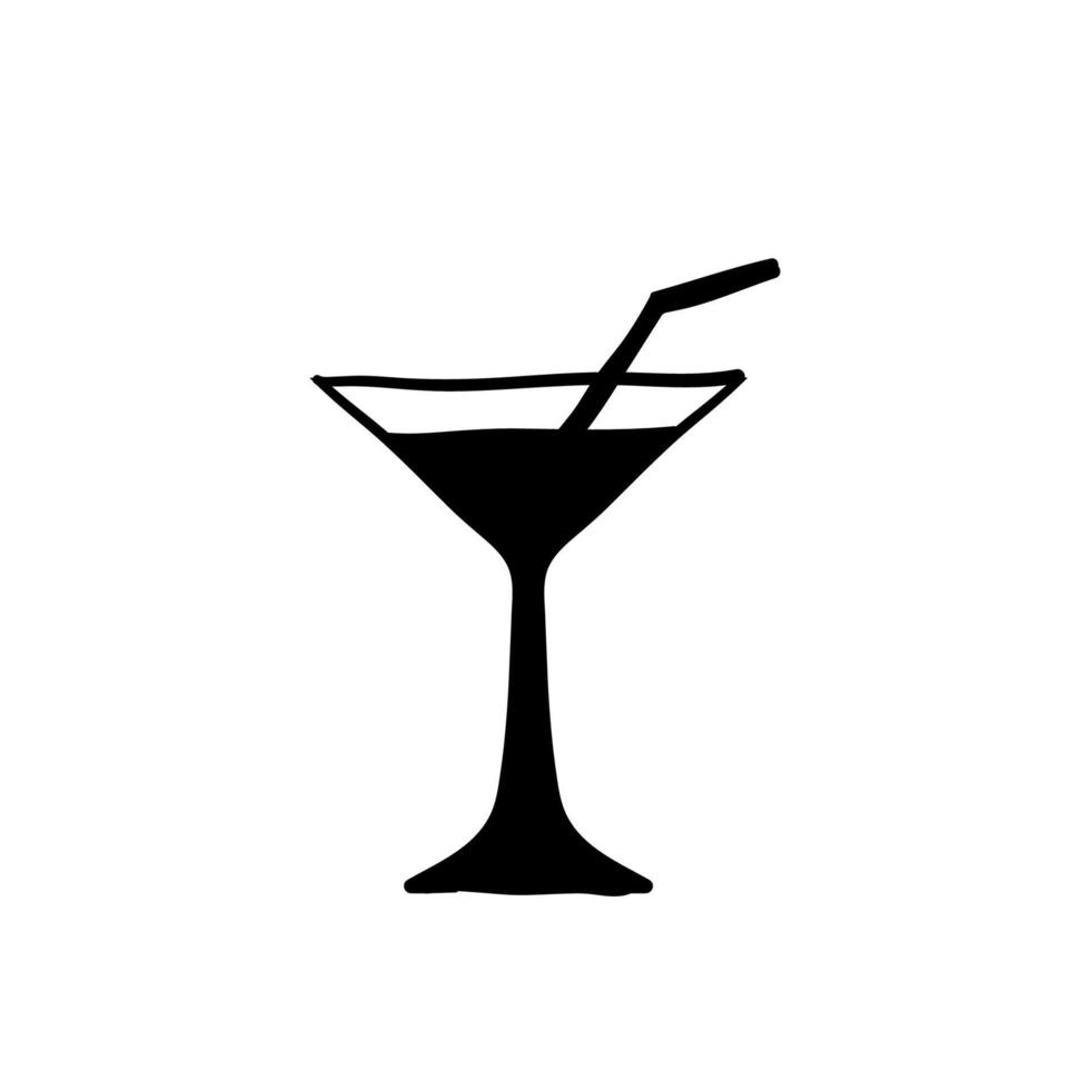 hand getrokken martini cocktail pictogram illustratie vector geïsoleerd