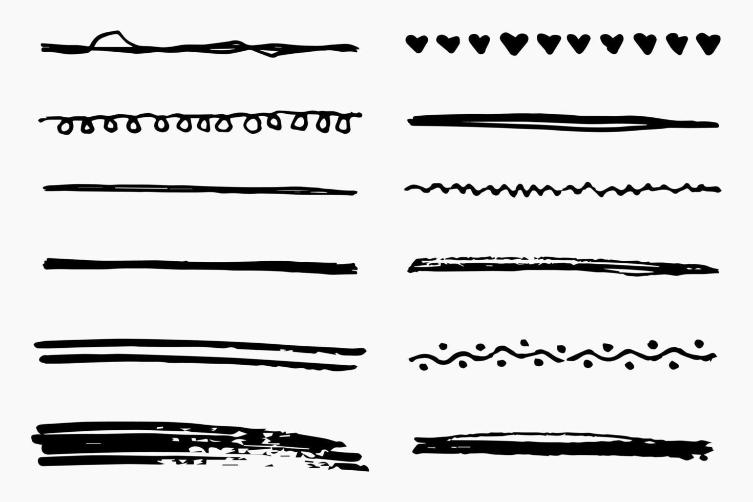 vector set hand getrokken onderstrepen.