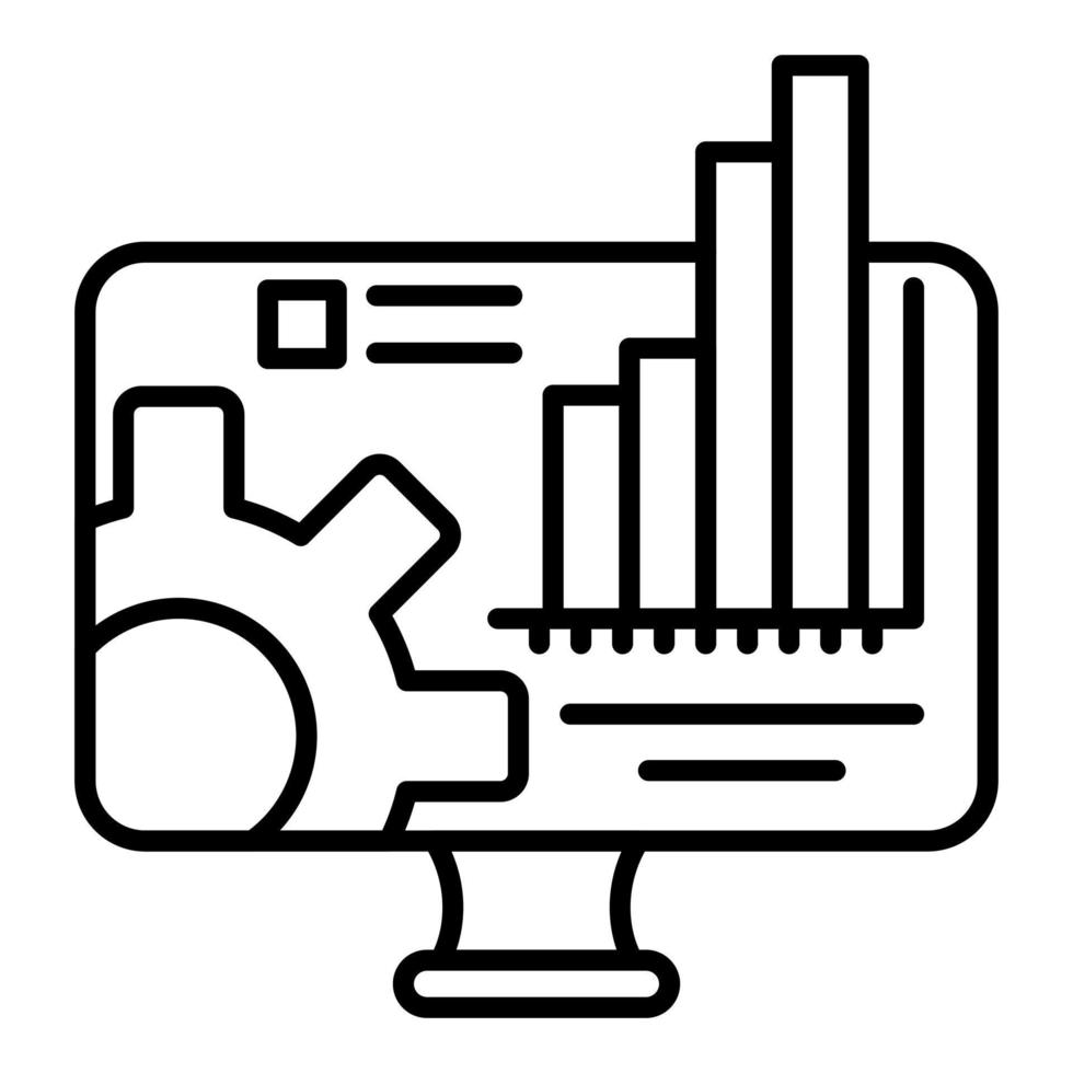 engineering monitor lijn icoon vector