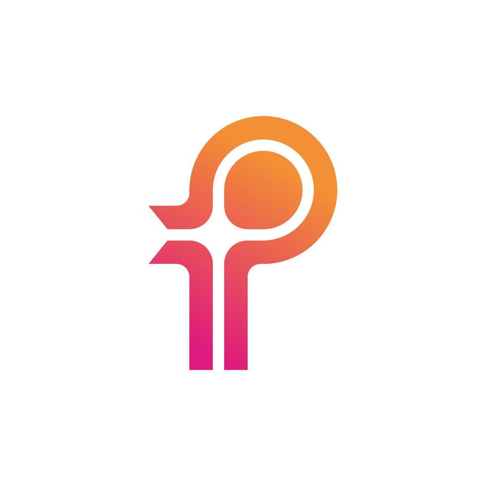 eenvoudig letter p logo-ontwerp vector