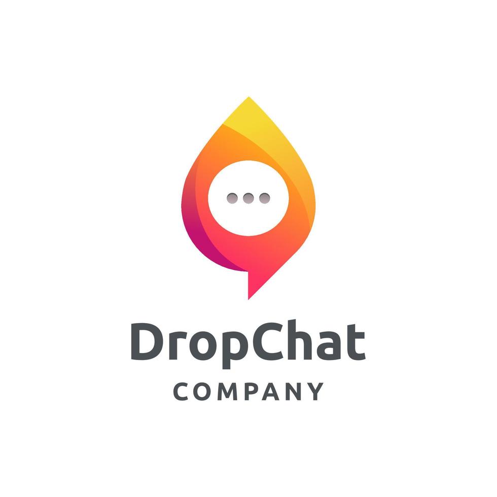 drop water chat logo ontwerp vector