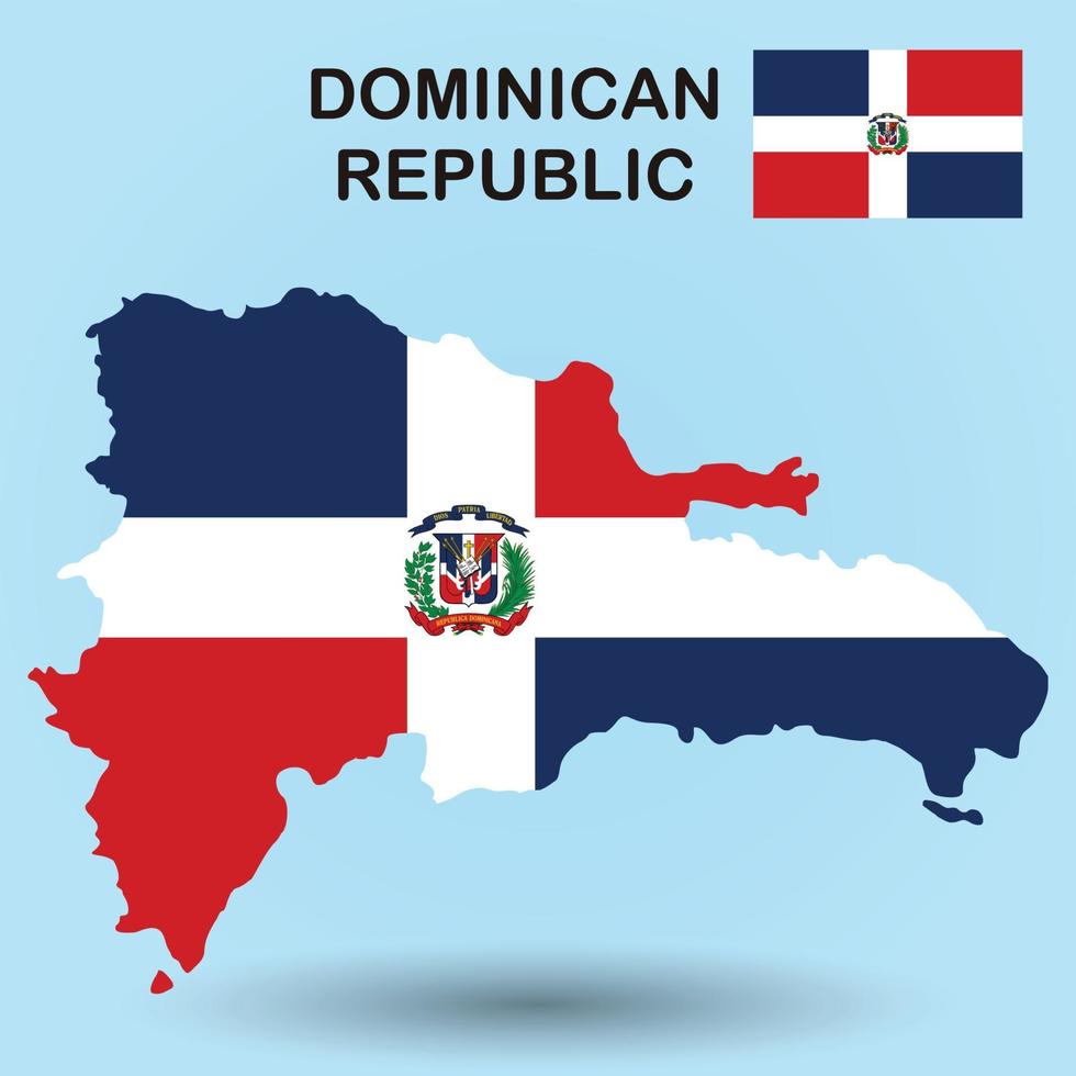 dominicaanse republiek kaart en vlag achtergrond vector