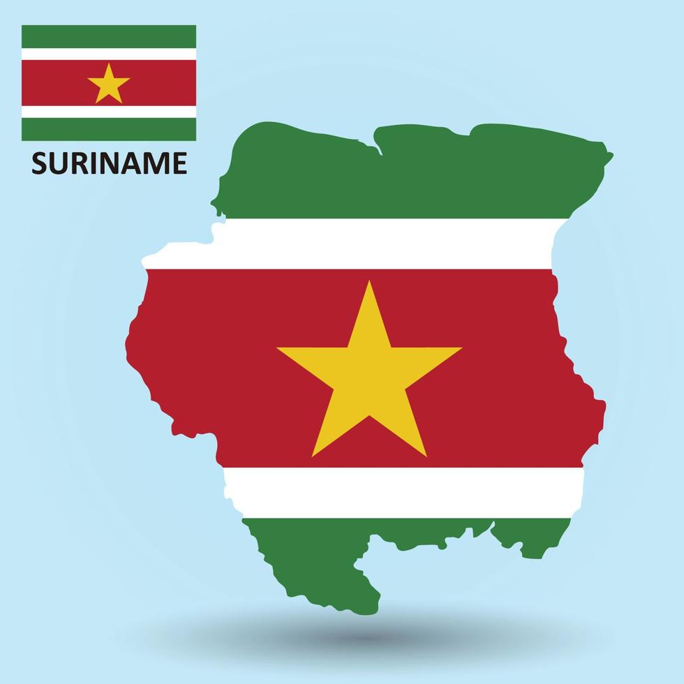 suriname kaart en vlag achtergrond vector