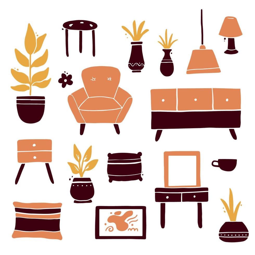 set woonkamer meubels collectie vector