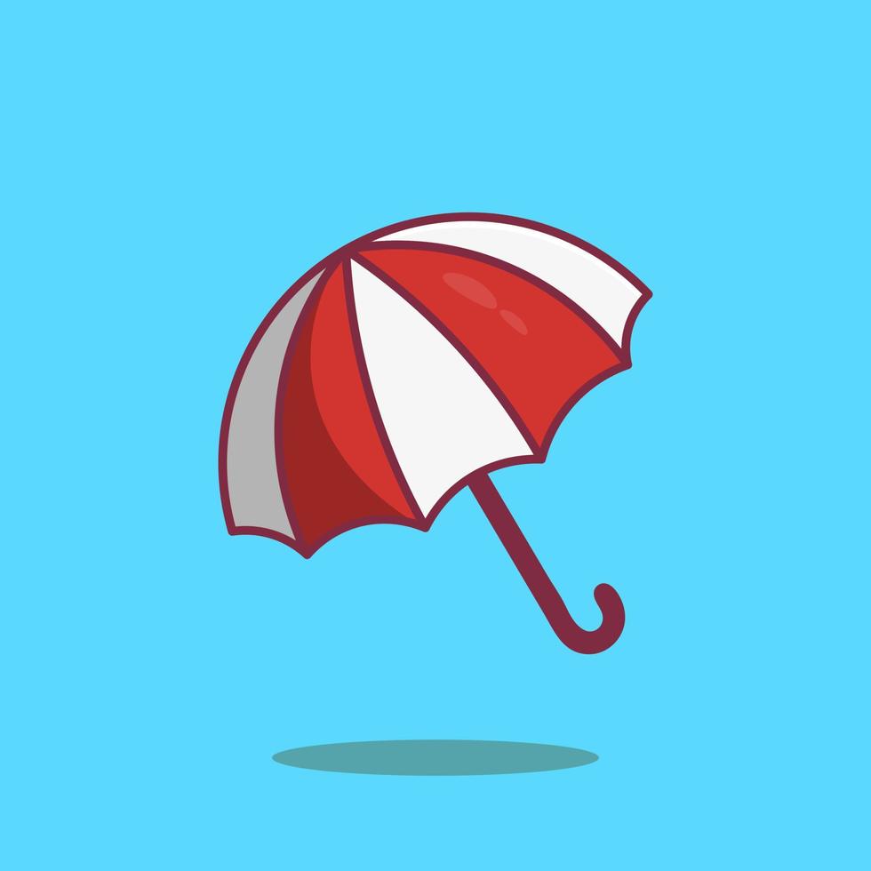 rood witte vakantie paraplu vector. paraplu schaduw geïsoleerde achtergrond vector