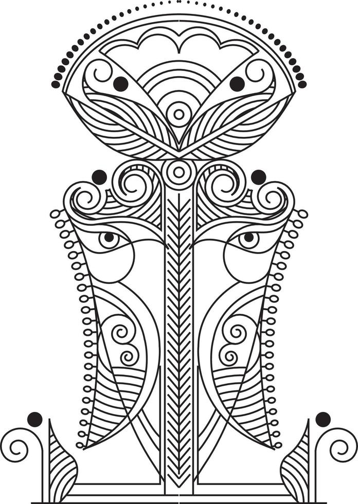 Indiase traditionele en culturele rangoli, alpona, kolam of paisley vector lijntekeningen. bengaalse kunst india. voor textieldruk, logo, behang