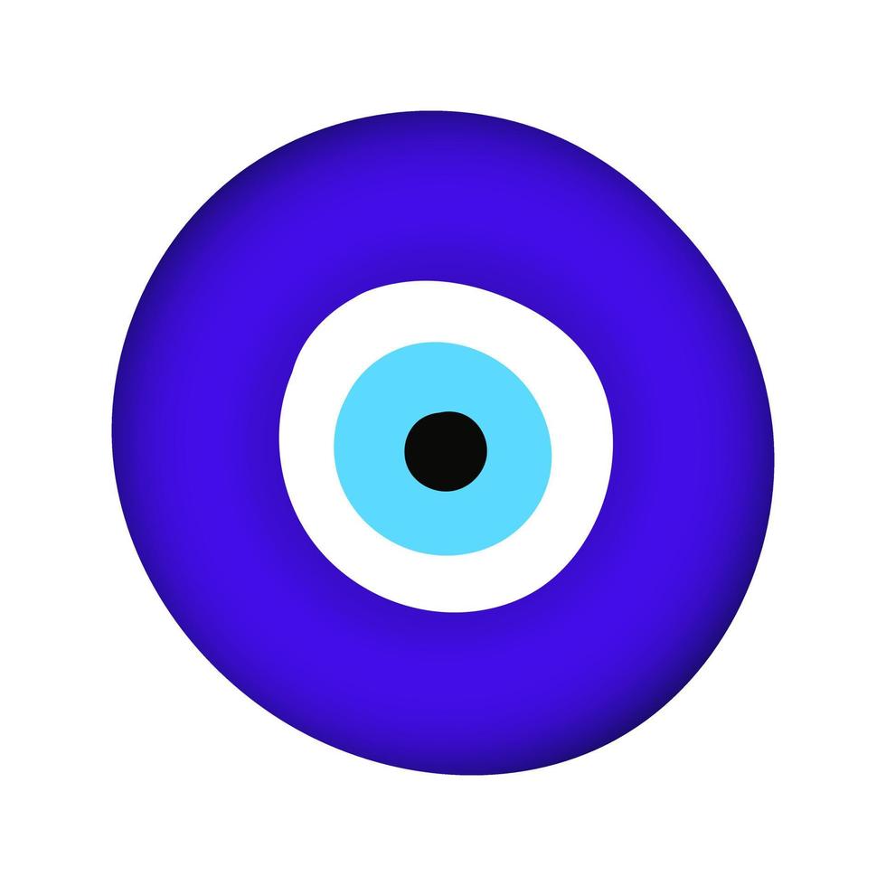 blauwe oosterse boze oog symbool amulet vlakke stijl ontwerp vectorillustratie. vector