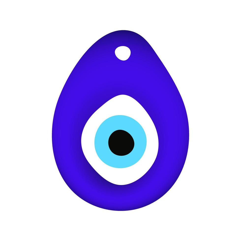 blauwe oosterse boze oog symbool amulet vlakke stijl ontwerp vectorillustratie. vector