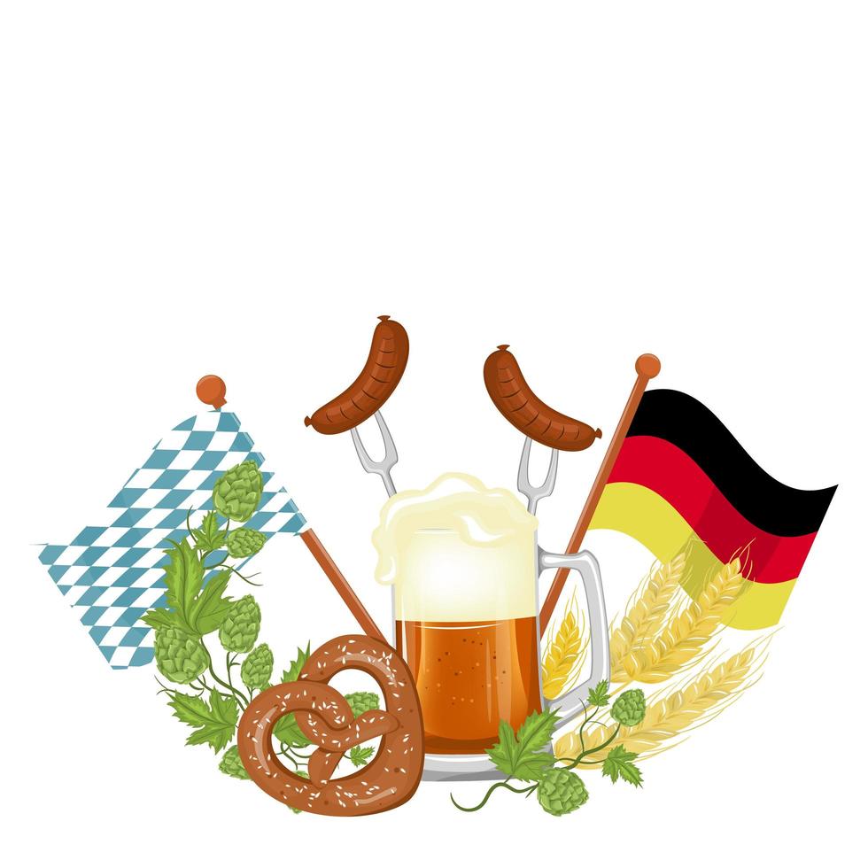 Oktoberfest bierfestival. illustratie of poster voor feest. vector