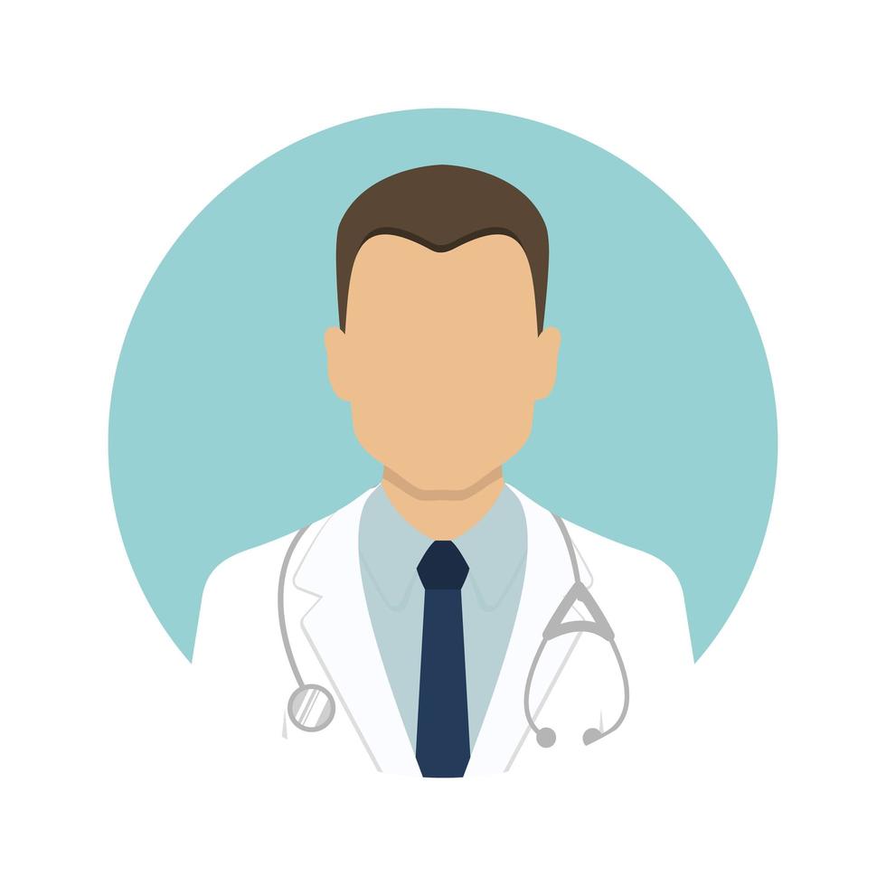 medische pictogrammen. arts en verpleegster avatars. vector illustratie