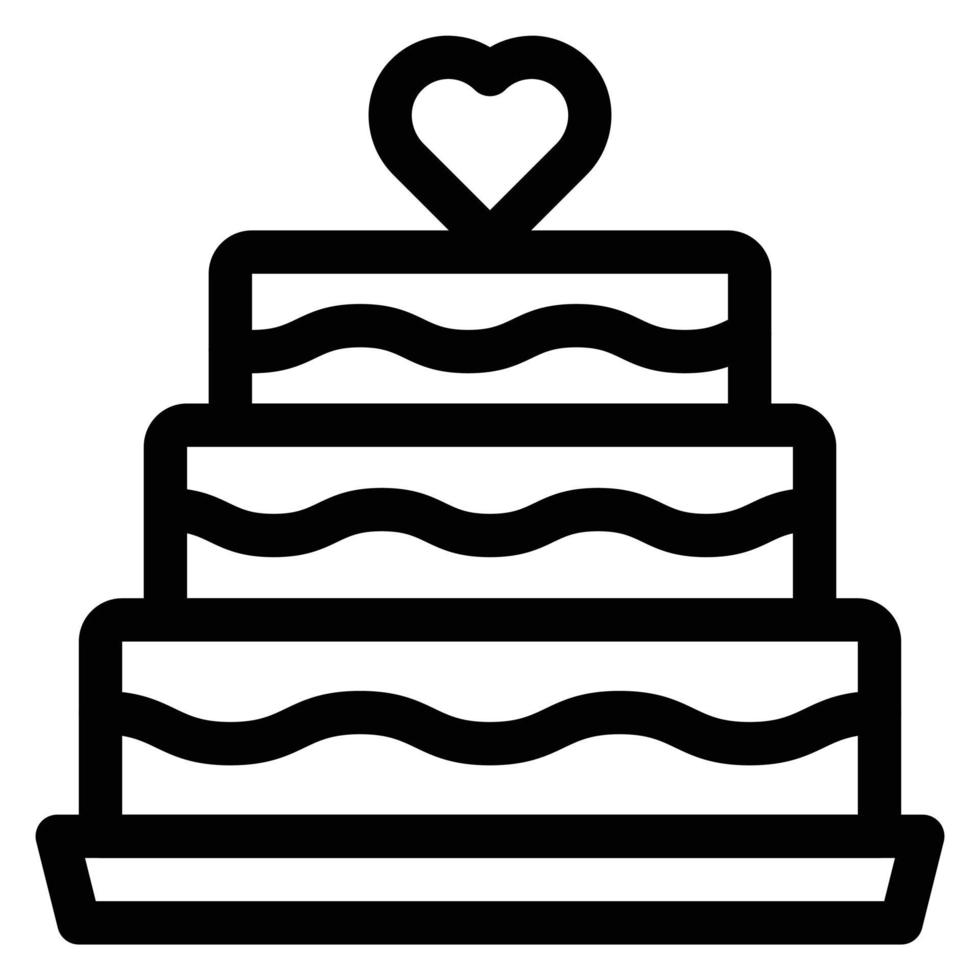 eenvoudig cake vectorpictogram, bewerkbaar, 48 pixel vector