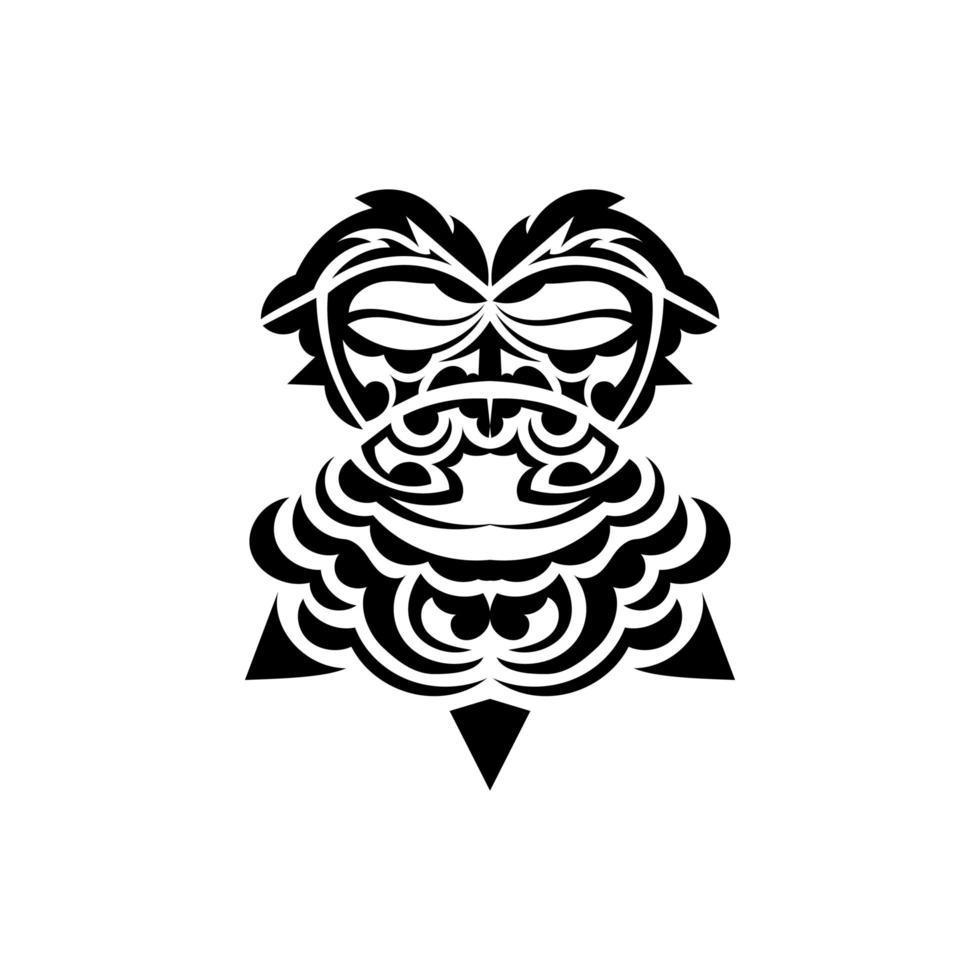 stammen masker. monochrome etnische patronen. zwarte tatoeage in de stijl van de oude stammen. geïsoleerd op een witte achtergrond. vectorillustratie. vector