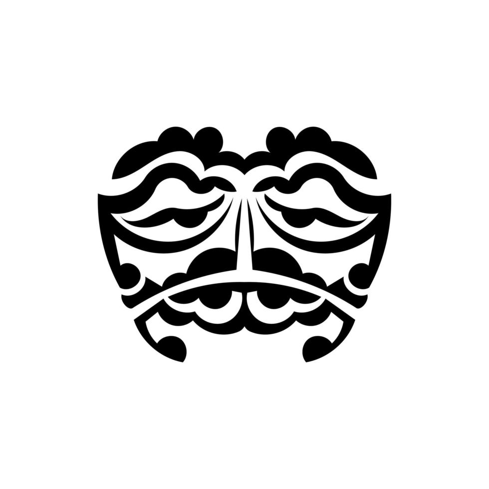 samoerai masker. traditioneel totemsymbool. zwarte tatoeage in Samoaanse stijl. geïsoleerd op een witte achtergrond. vector. vector
