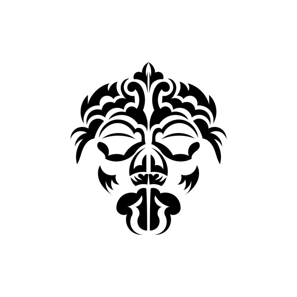 maori masker. traditioneel decorpatroon uit Polynesië en Hawaï. geïsoleerd. klaar tattoo-sjabloon. vectorillustratie. vector