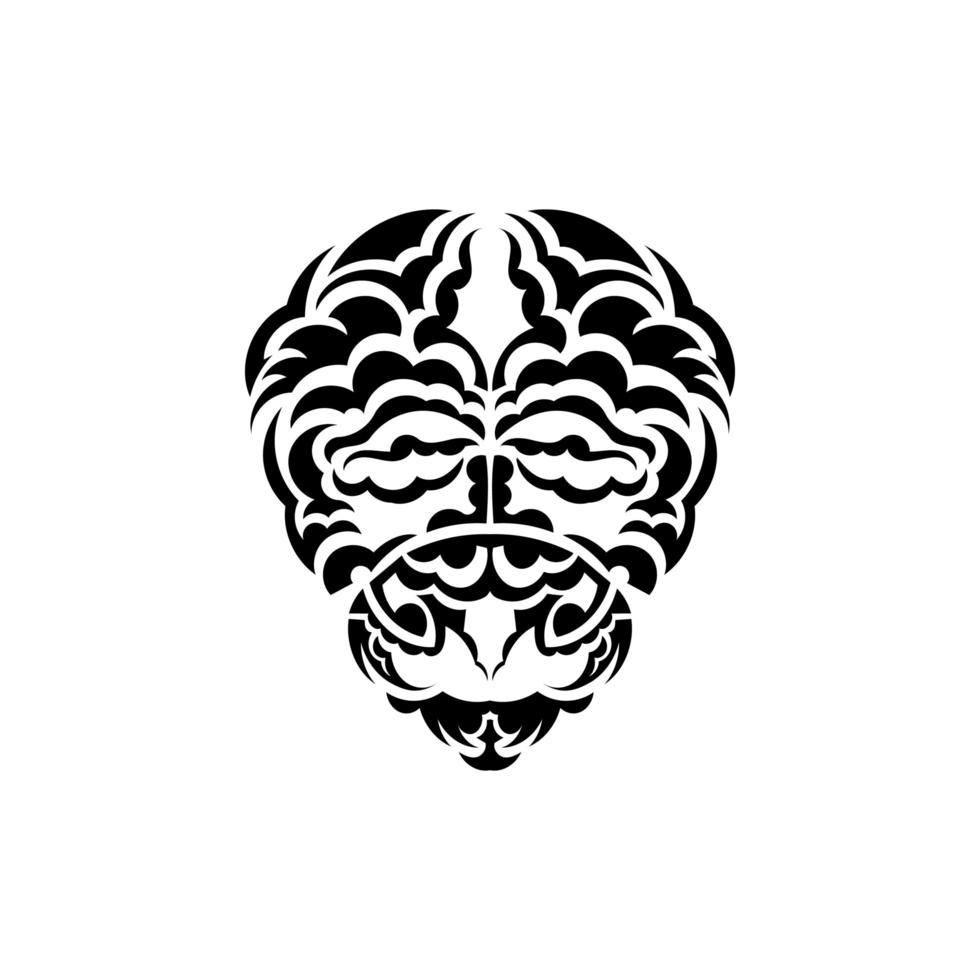 stammen masker. monochrome etnische patronen. zwarte tatoeage in Samoaanse stijl. zwart-witte kleur, vlakke stijl. vector. vector