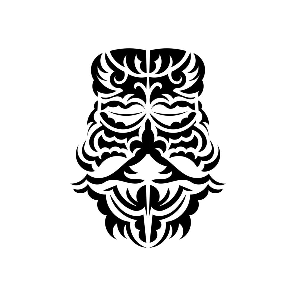 maori masker. angstaanjagende maskers in het lokale ornament van Polynesië. geïsoleerd. klaar tattoo-sjabloon. vector. vector