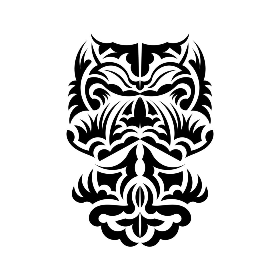 maori masker. traditioneel decorpatroon uit Polynesië en Hawaï. geïsoleerd. tatoeage schets. vector. vector