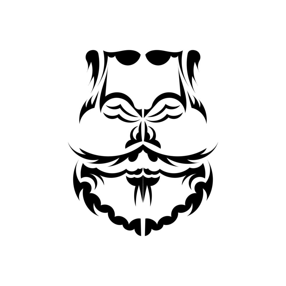 maori masker. angstaanjagende maskers in het lokale ornament van Polynesië. geïsoleerd op een witte achtergrond. klaar tattoo-sjabloon. vector. vector