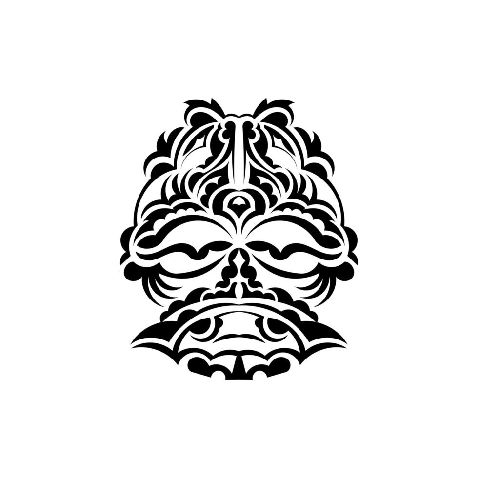 samoerai masker. traditioneel totemsymbool. zwarte tribale tatoeage. geïsoleerd op een witte achtergrond. vectorillustratie. vector