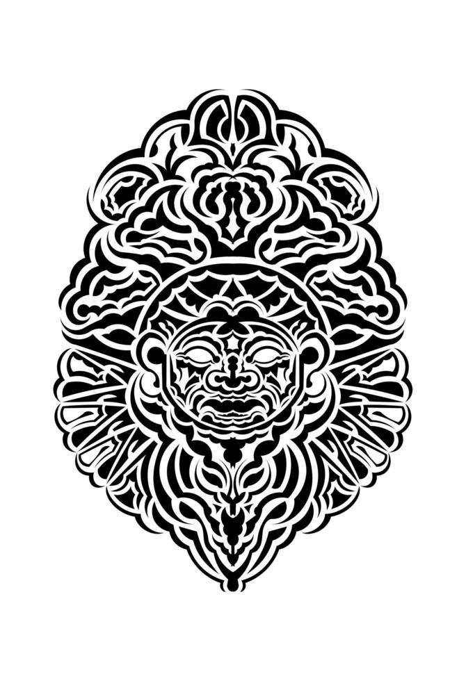 stammen masker. monochrome etnische patronen. zwarte tatoeage in maori-stijl. geïsoleerd. vector. vector