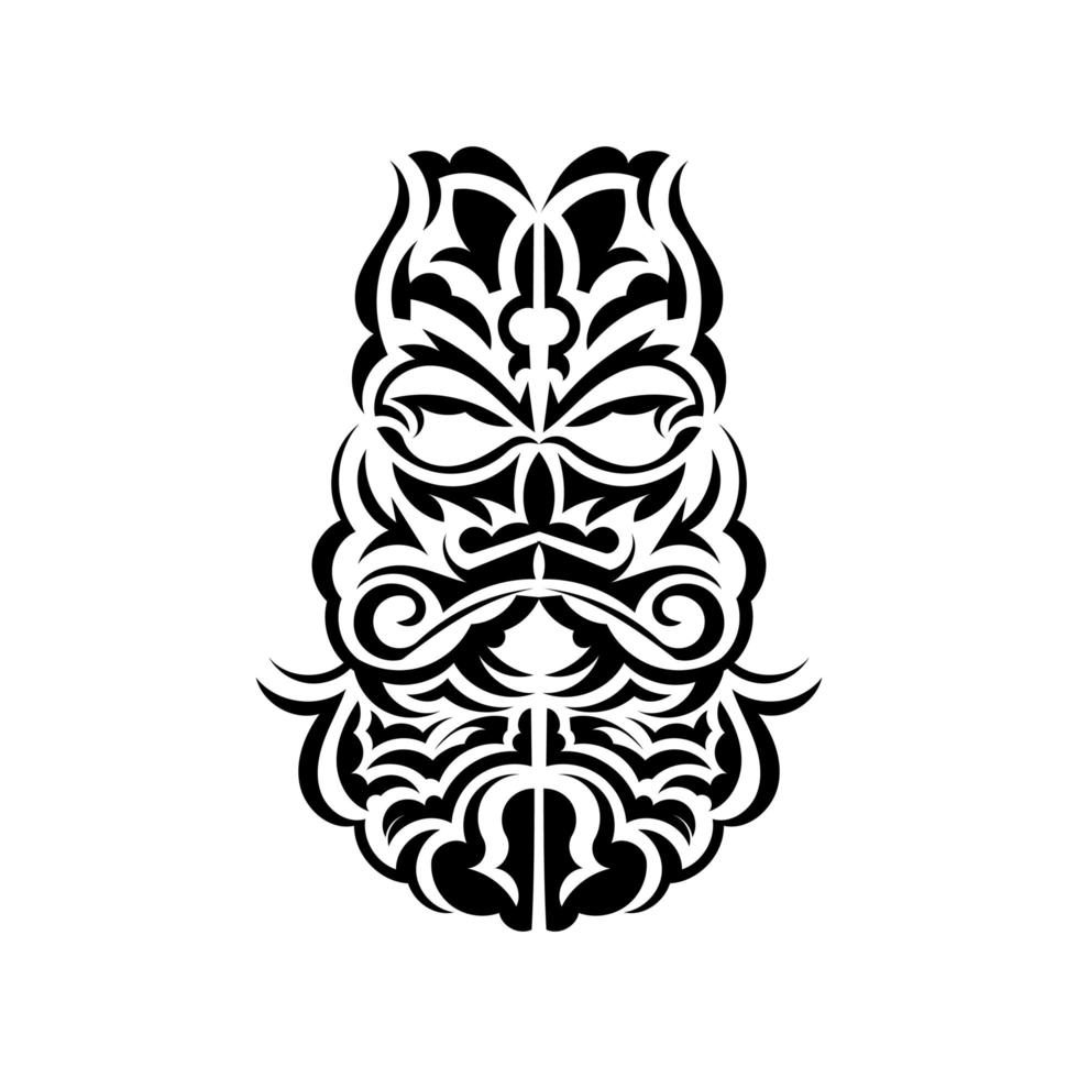 tiki masker ontwerp. traditioneel decorpatroon uit Polynesië en Hawaï. geïsoleerd op een witte achtergrond. vlakke stijl. vectorillustratie. vector