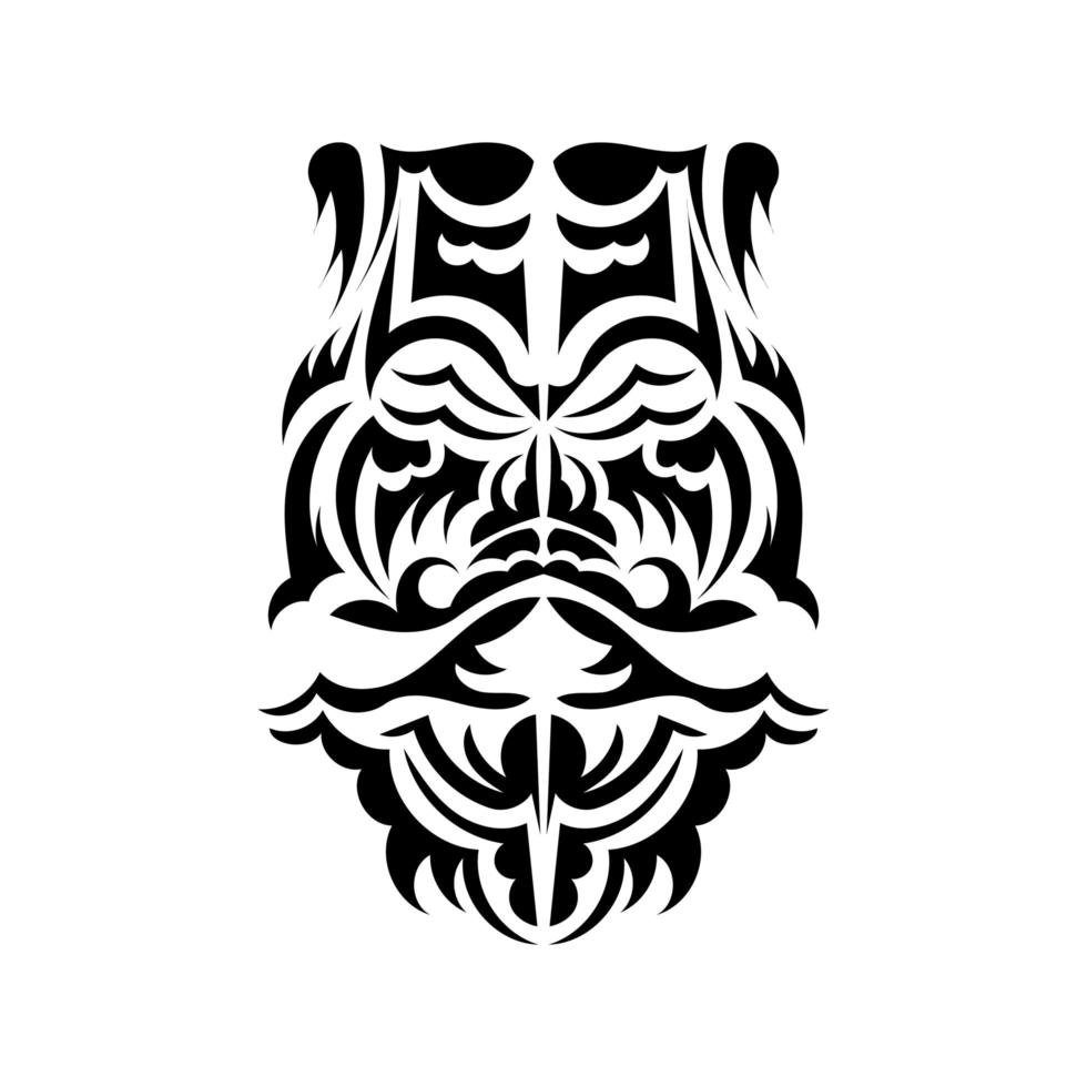 tiki masker ontwerp. angstaanjagende maskers in het lokale ornament van Polynesië. geïsoleerd op een witte achtergrond. vlakke stijl. vector. vector