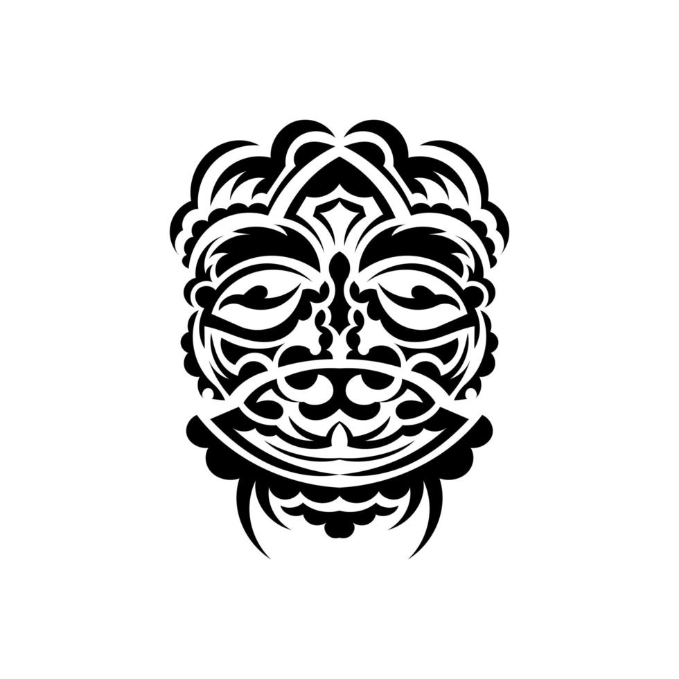 stammen masker. monochrome etnische patronen. zwarte tatoeage in maori-stijl. geïsoleerd. vectorillustratie. vector