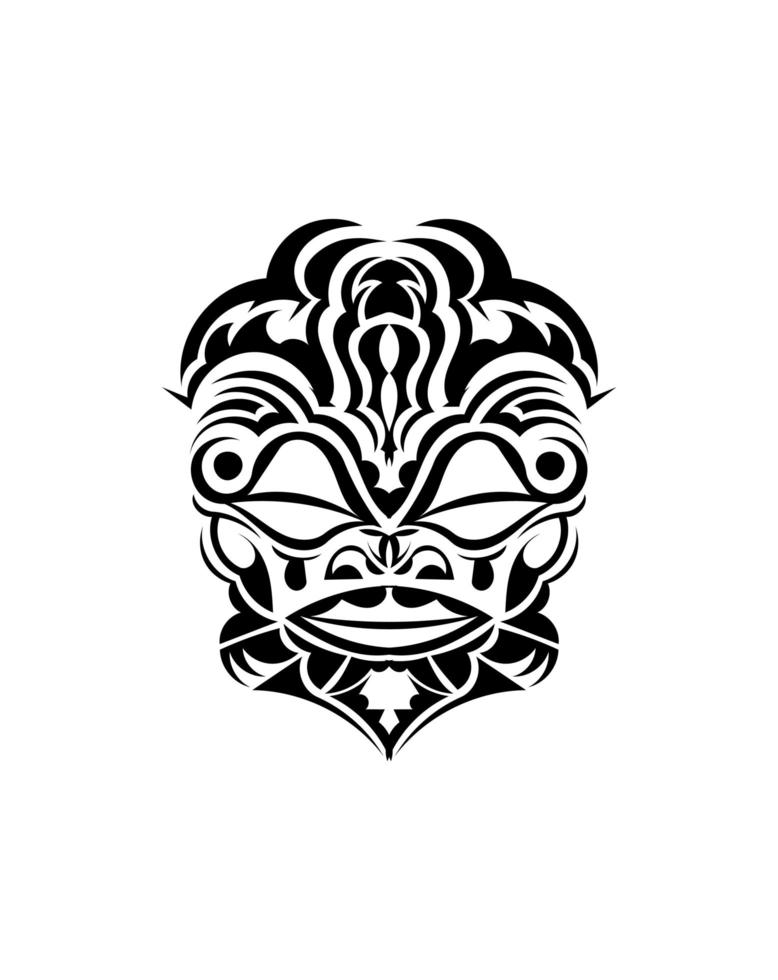 stammen masker. traditioneel totemsymbool. zwarte tatoeage in de stijl van de oude stammen. zwart-witte kleur, vlakke stijl. vector. vector