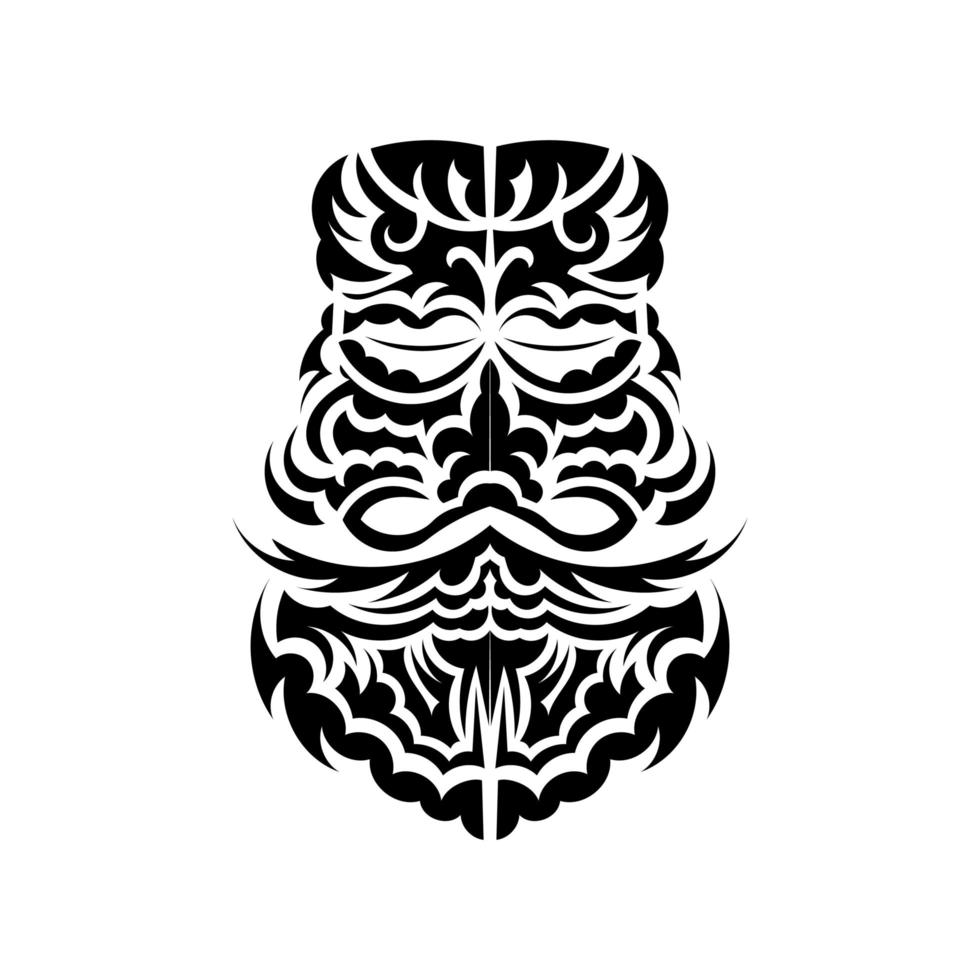 tiki masker ontwerp. traditioneel decorpatroon uit Polynesië en Hawaï. geïsoleerd. klaar tattoo-sjabloon. vector. vector