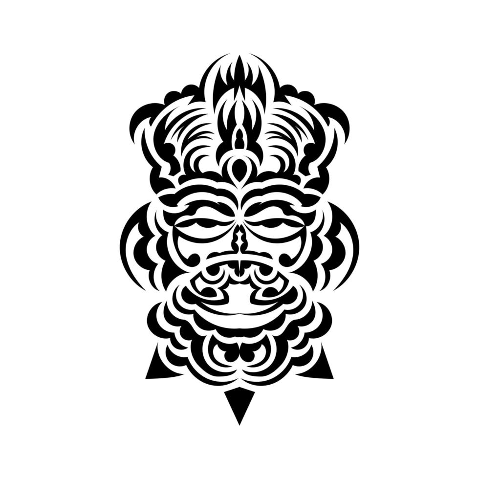 stammen masker. traditioneel totemsymbool. zwarte tatoeage in Samoaanse stijl. geïsoleerd op een witte achtergrond. vector. vector