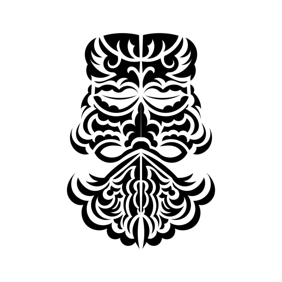 tiki masker ontwerp. angstaanjagende maskers in het lokale ornament van Polynesië. geïsoleerd. vlakke stijl. vector. vector