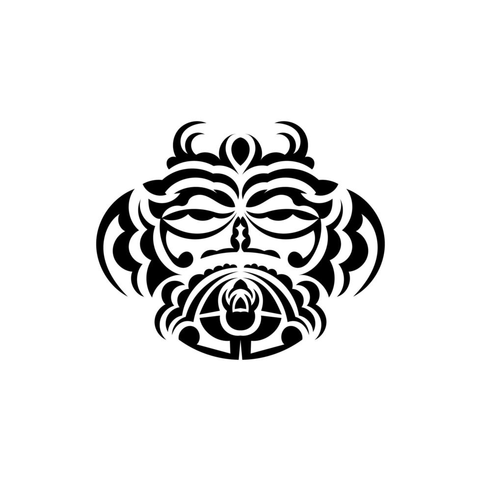 samoerai masker. traditioneel totemsymbool. zwarte tatoeage in maori-stijl. geïsoleerd. vector. vector