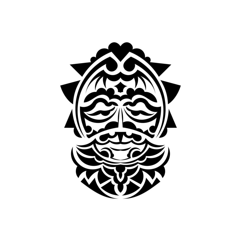 stammen masker. monochrome etnische patronen. zwarte tatoeage in maori-stijl. geïsoleerd. vector. vector