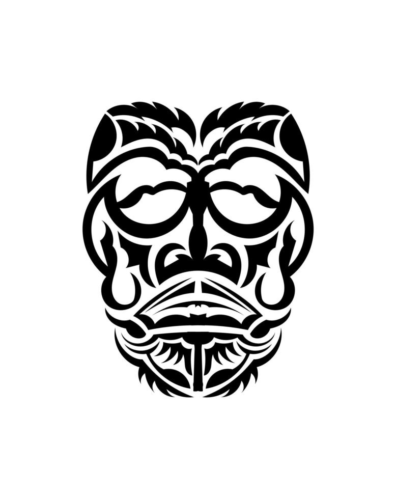 stammen masker. traditioneel totemsymbool. zwarte tatoeage in de stijl van de oude stammen. zwart-witte kleur, vlakke stijl. vector. vector