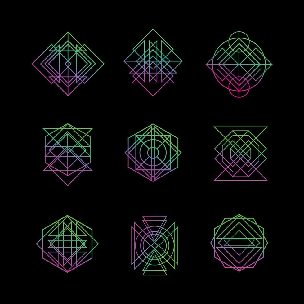 geometrie lijntekeningen vector set