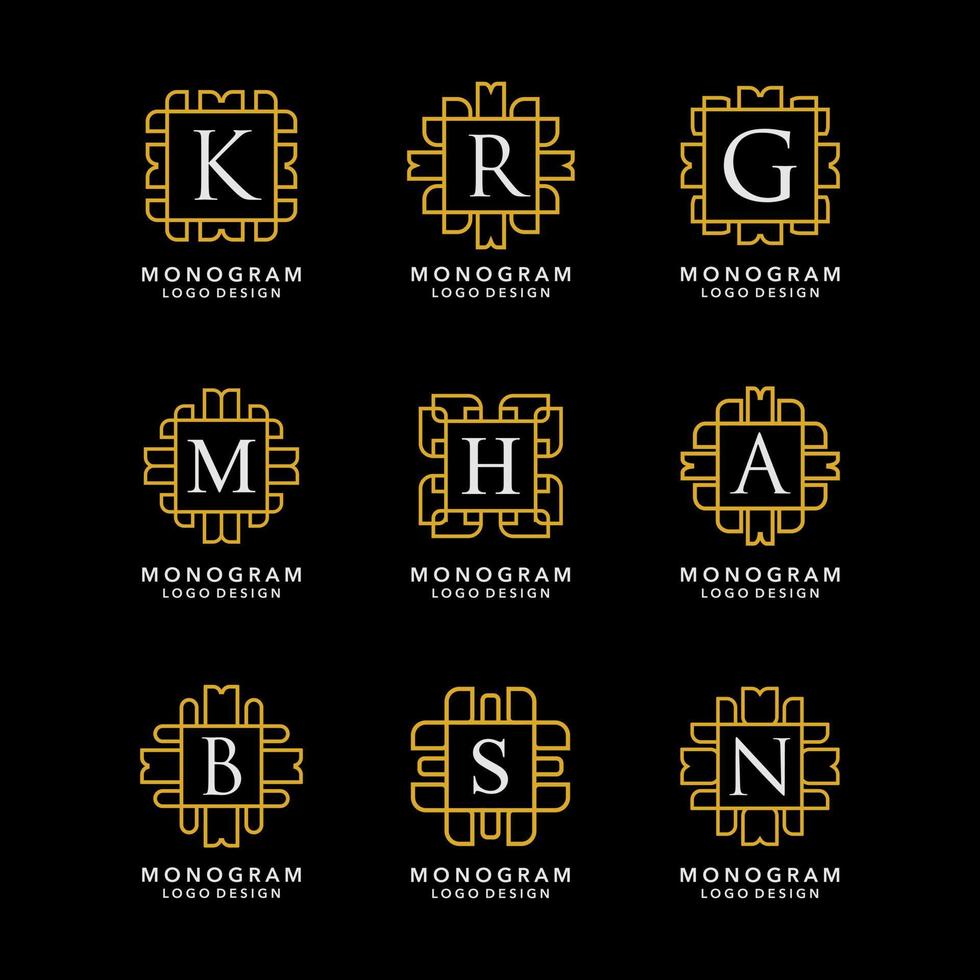 monogram logo sjabloon vector set