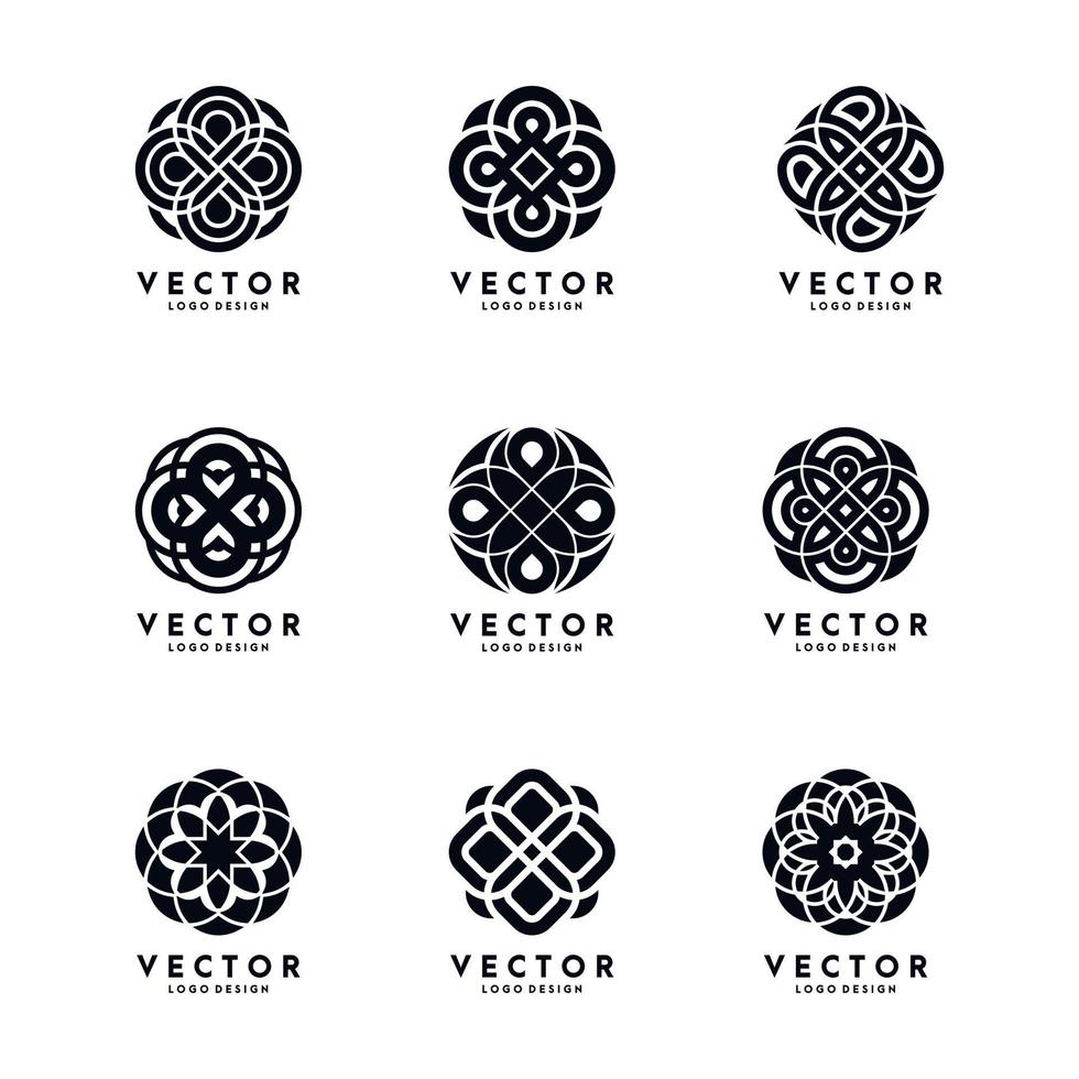abstracte trendy symbool logo ontwerpset vector